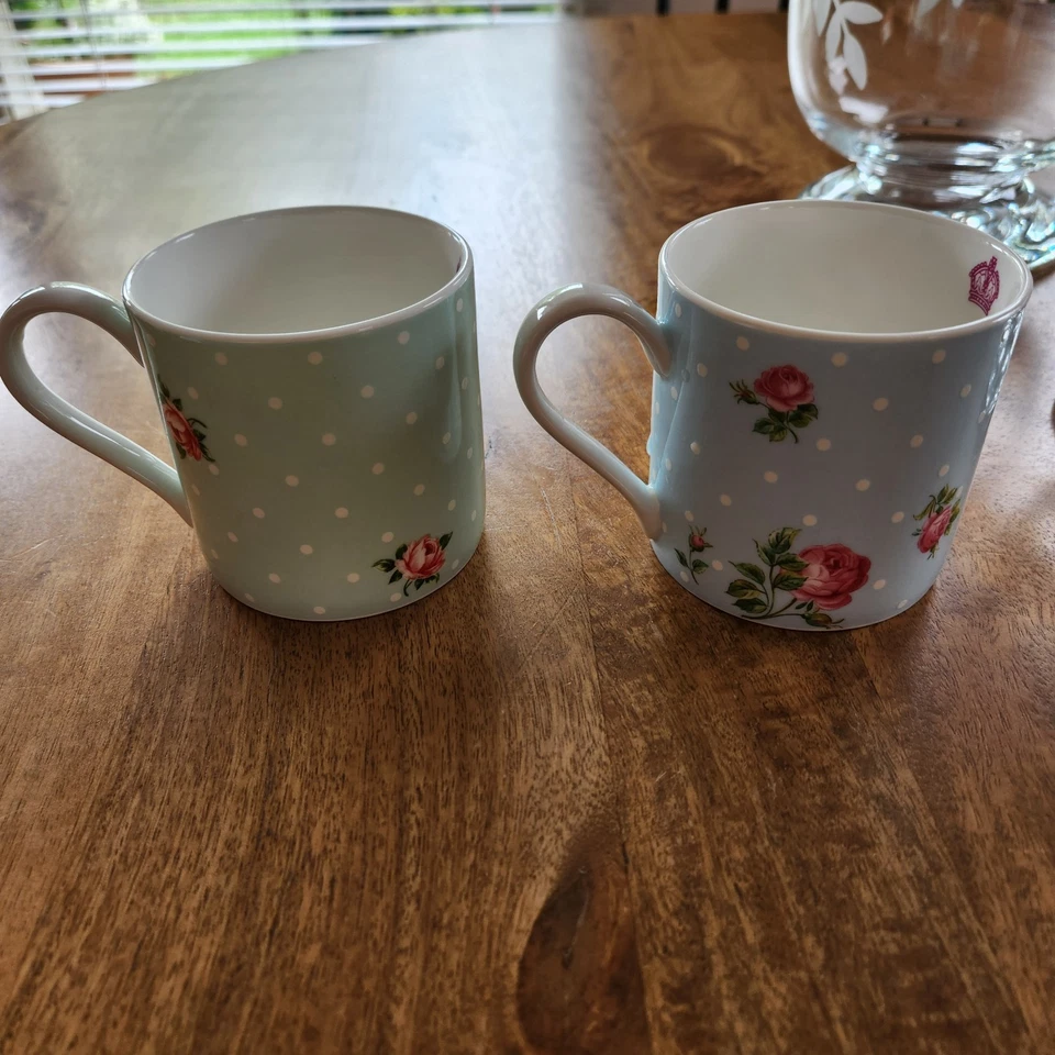 Royal Albert Polka Dot Rose,  Blue & Green Mugs - image 3 of 4
