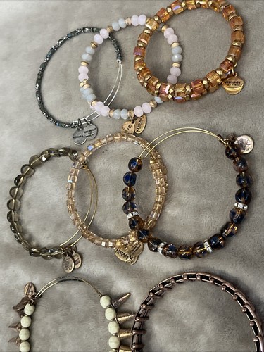 Alex & Ani Lot of 8 Bangles Beaded Colorful Bracelets Gold Tones - Picture 8 of 8