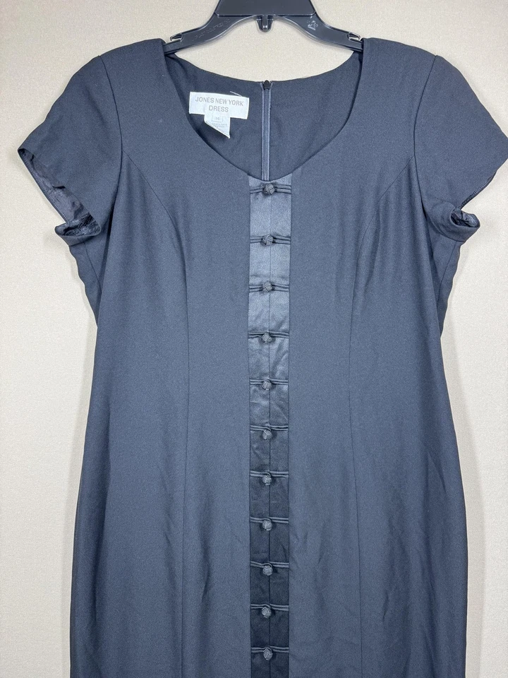 Jones New York Dress Womens 14 Maxi Asian Short Sleeve 90s Vintage Witchy Goth - Image 2 of 4