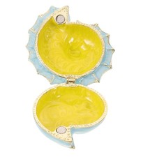 Hand Painted Trinket Box, Enamel Hinged Jewelry Box for Bookshelf Office Table