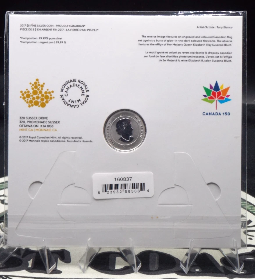 2017 $5 Canada 1/4oz .9999 Fine Silver *PROUDLY CANADIAN* Coin Sealed ECC&C, Inc - Image 4 of 4