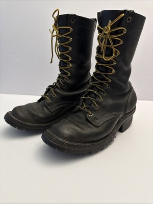 Drew's Black Climber Lineman Caulk Boots Oil Tanned Lug Sole 7D Outdoors Logger