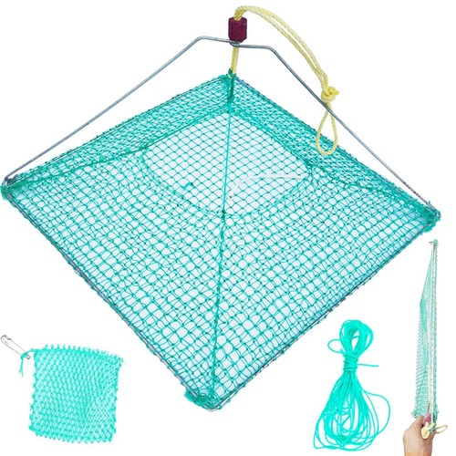 Fishing Crab Trap Bait Lobster Crawfish Shrimp Sea Conch Portable Folded Trap...