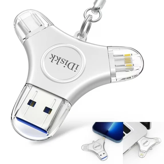 iDiskk 128GB Photo Stick Flash Drive iPhone iPad USB-C Lightning Backup NIB - Image 3 of 4
