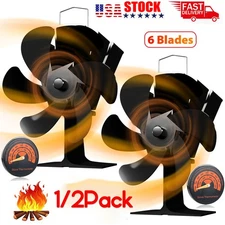 Heat Powered Wood Stove Fan 6-Blade Silent Fireplace Fan for Wood Burning Stove