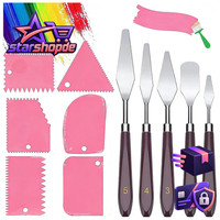 Spachtel Set 11 StüCk Acrylmalerei 5 Palette Messer 6 Abstreifermesser