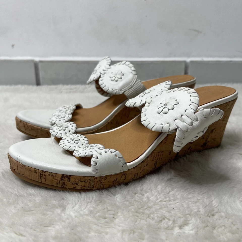 Jack Rogers Women's White Lauren Mid Wedges Slip On Shoes Size 7.5M - Image 2 of 4