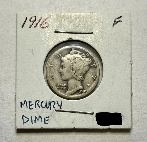 1916-P Mercury Dime SILVER - Fine (F)