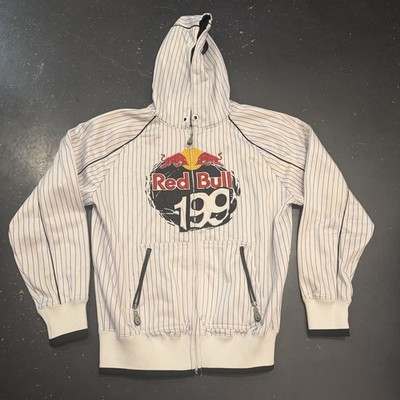 Fox Red Bull Hoodie Mens XL White Blue Striped 199 Travis Pastrana Sweatshirt