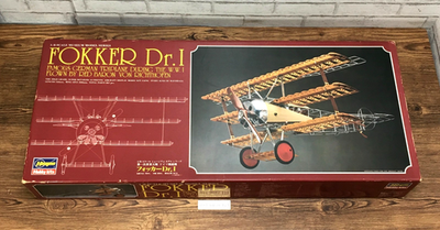 ハセガワ ミュージアムモデルシリーズ FOKKER Dr.I 1/8スケール模型 Unused】 Hasegawa 1/8 Fokker Dr. I Scale Museum Model Series Kit