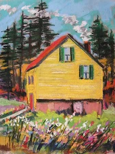 ORIGINAL Cabin Landscape  Pastel Painting JMW art John Williams REALISM