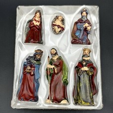 Holiday Home Porcelain Nativity Set 6 Pieces in Original Box Christmas