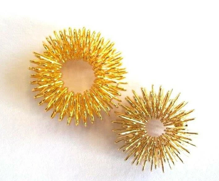 CHI-ENTERPRISE 2 Finger Reflexzonen Massageringe goldfarben, klein und groß Akupressurringe