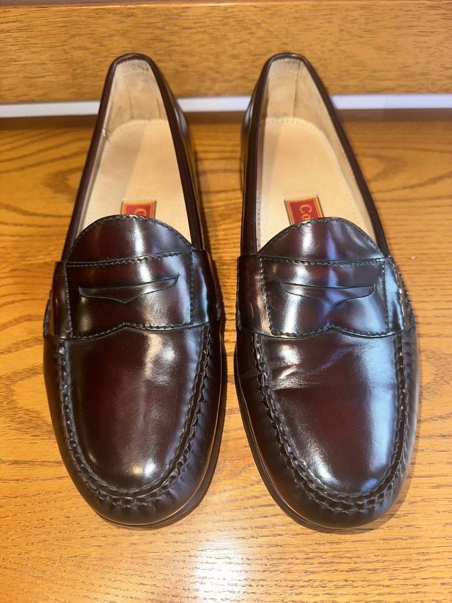 Cole Haan Mens 9.5 Burgundy‎ Leather Penny Loafers Vintage USA 11\