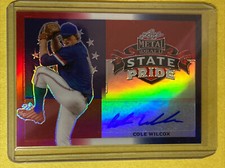 2020 Leaf Metal Draft State Pride Red, White & Blue /10 Cole Wilcox #SP-CW1 Auto