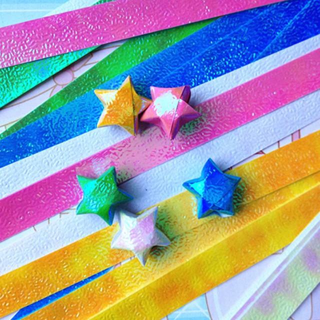 Strips Origami Folding Kit Paper Lucky Wish Star Mini Heart Art Gift 90pcs Craft