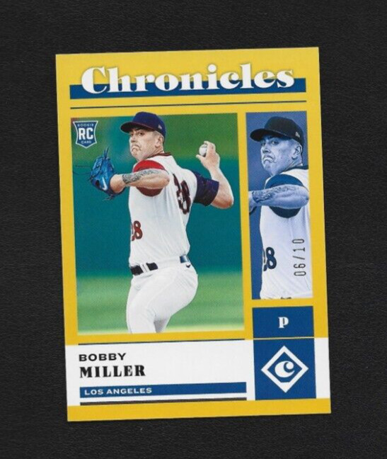 2023 Panini Chronicles Bobby Miller RC #1 Gold Parallel 6/10 - Dodgers
