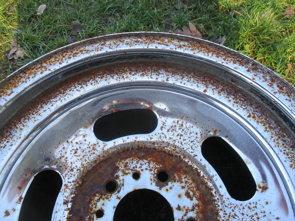 15'' Vintage Chrome Slot Dodge Pick up Ramcharger Trailduster Wheel OEM 80-84 #3 - Image 3 of 4