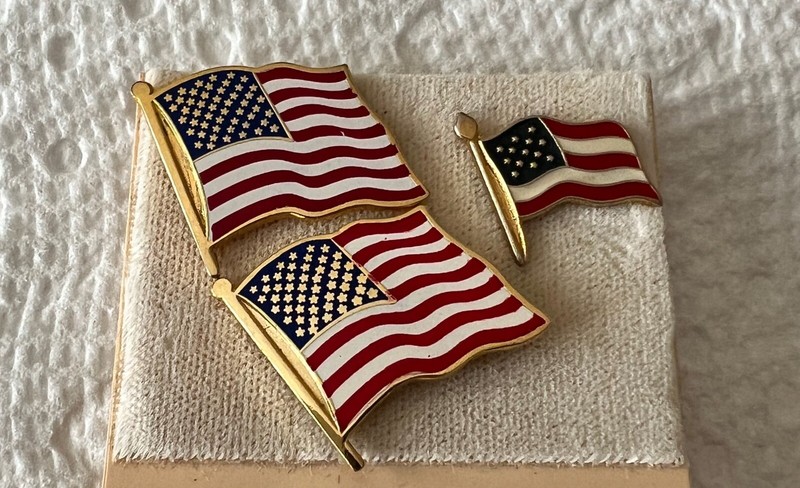 American Flag Lapel Pin Lot of 3