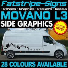 to fit VAUXHALL MOVANO L3 LWB GRAPHICS STICKERS STRIPES DECALS CAMPER VAN
