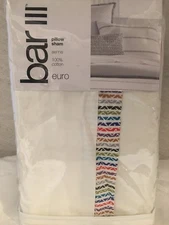 Bar III Senna Euro Pillow Sham Cotton White -NWT