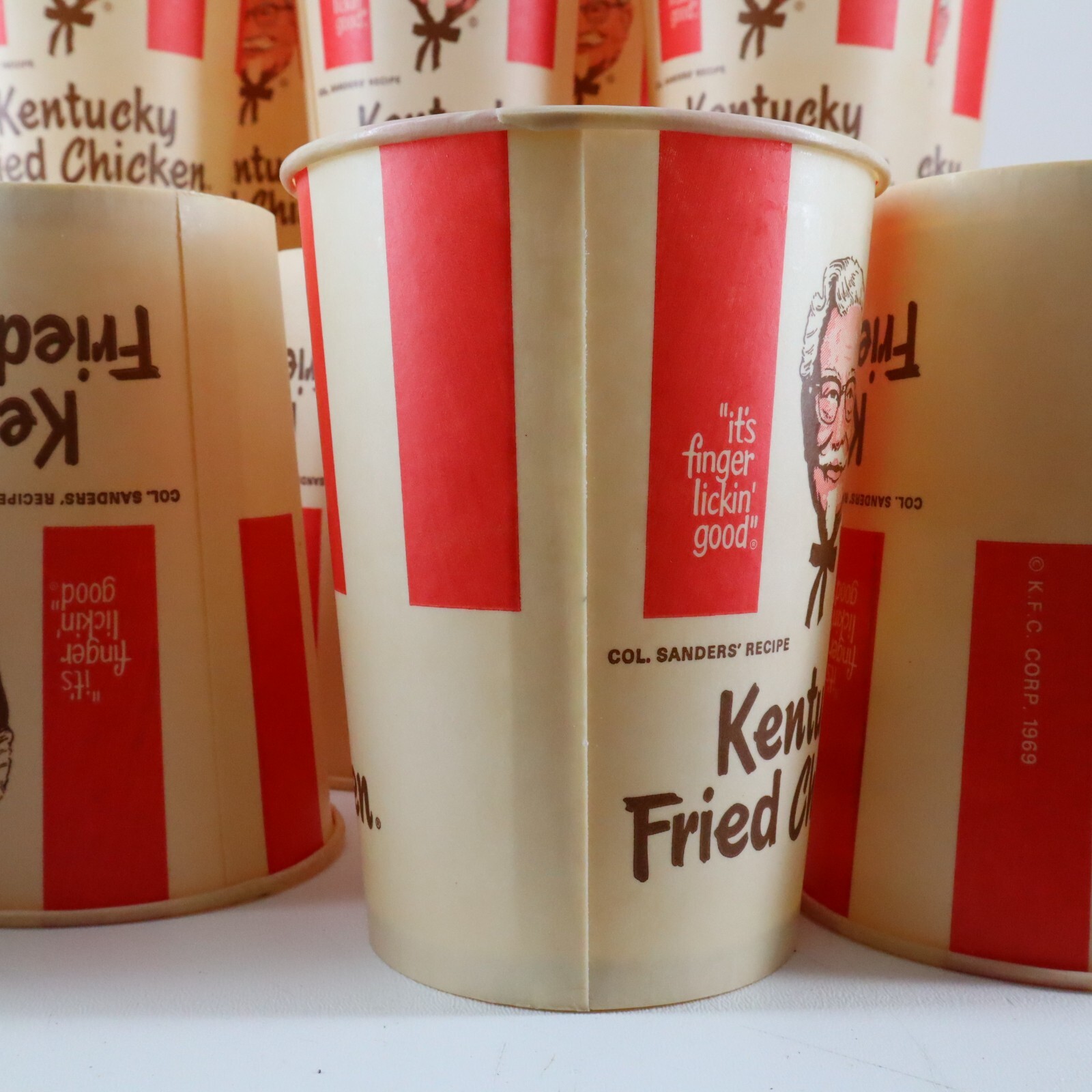 1969 KFC Wax Cup 32oz. Kentucky Fried Chicken Col. Sanders Recipe Wax