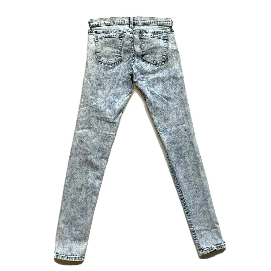 Flying Monkey Buckle Jeans Womens 28 Skinny Stretch Destroyed Acid