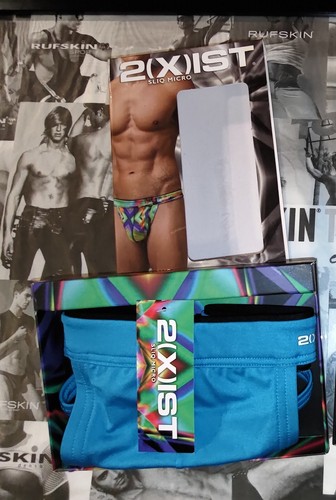 2(X)IST 2XIST SLIQ MICRO THONG. ATOMIC BLUE. MEDIUM. NWT. VERY RARE. ๐ GAY - Picture 14 of 16