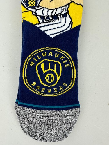 Jugend L Stance Crew Socken MLB Milwaukee Brewers Maskottchen Bernie Brauer Schuh 3-3,5 - Bild 7 von 11