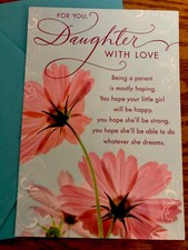 Happy Birthday For You Daughter With Love Amazing 5.5  x8  Hallmark Greeting Card