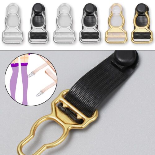 Hosiery Stocking Grips Alloy Sock Clips Belt Clip Hooks Suspender Ends Buckles - Zdjęcie 1 z 18