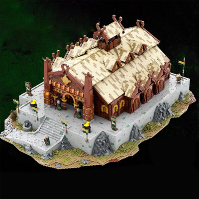 ZITIANYOUBUILD Great Hall on Top of the Hill with Straw Roof Interior 10029 PCS