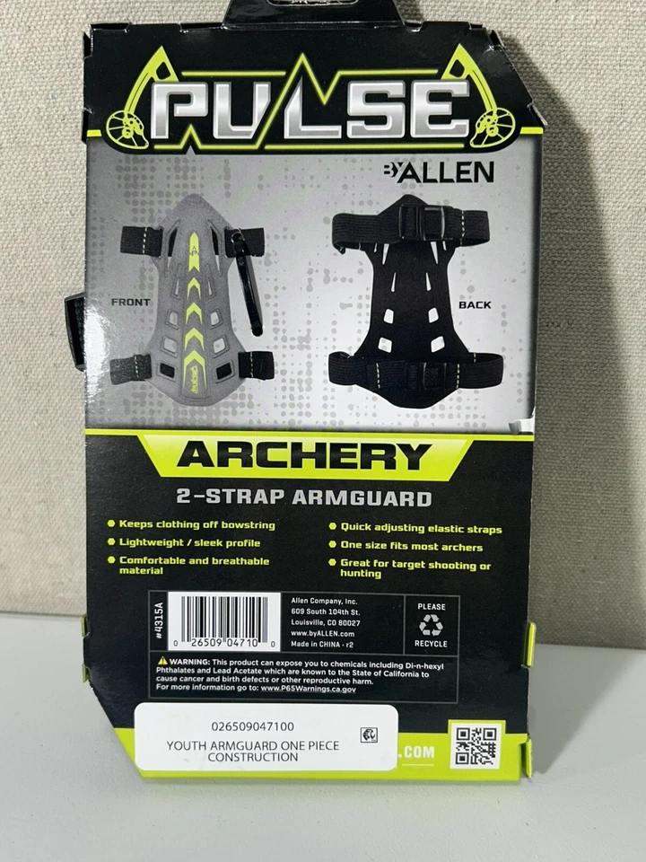 allen archery Youth Arm guard One Piece Construction New 2 Strap - Image 3 of 4