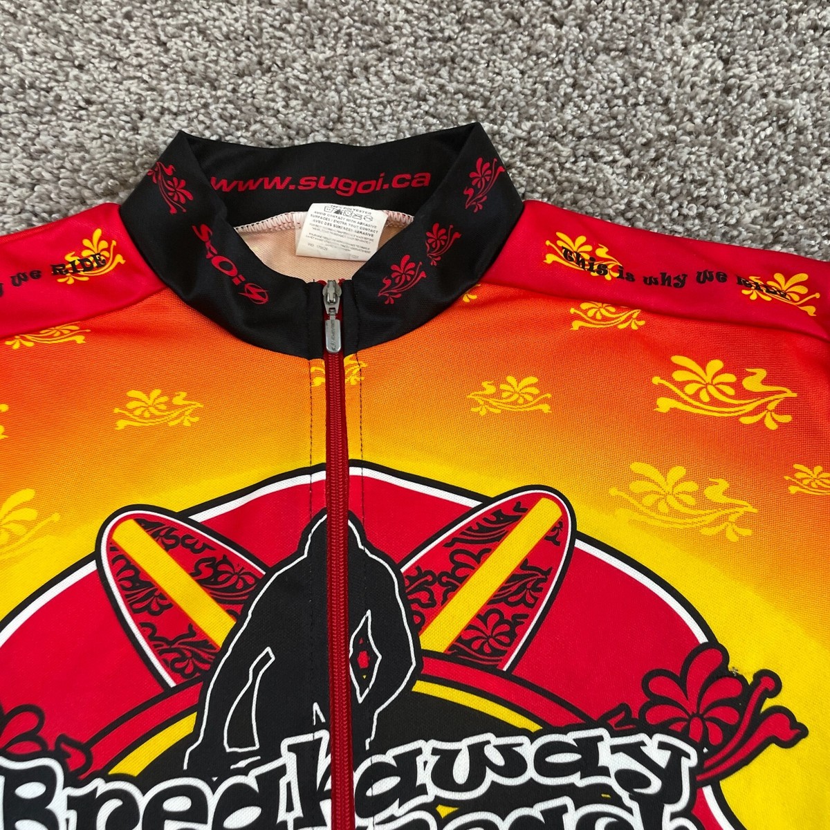 Sugoi Cycling Jersey Shirt Mens Medium Orange 1/4 Zip | eBay