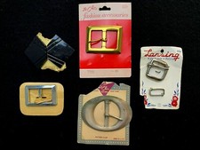 5 New Vintage Belt Buckle Collectible Plastic  Metal Pieces Sweet Find1950s 60s