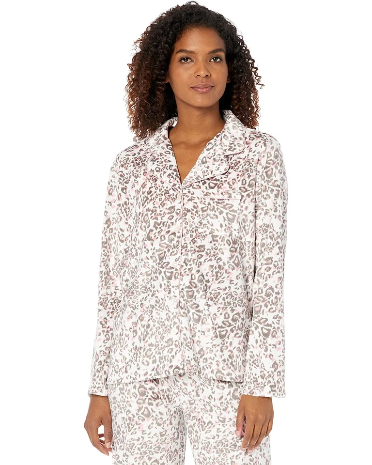 Conjunto de pijama polar leopardo Karen Neuburger L43505 para mujer + calcetines talla PL Foto 3 de 4