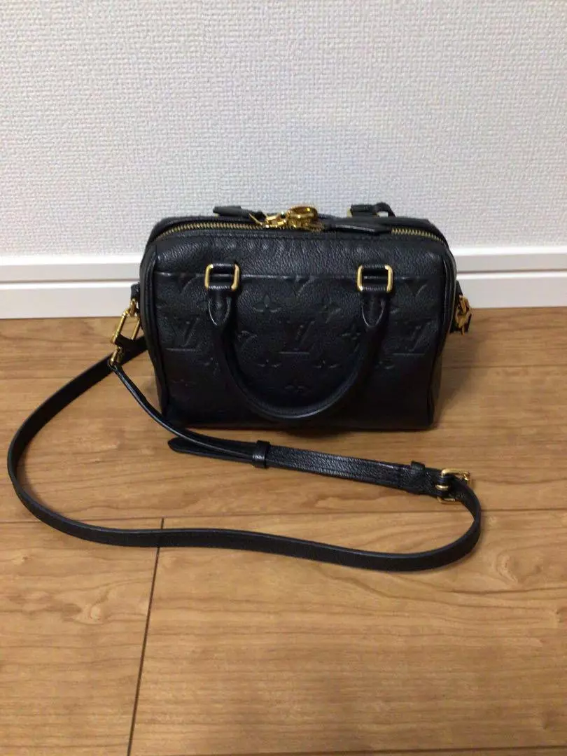 Louis Vuitton Speedy 20 Noir Monogram Empreinte Leather Black Gold