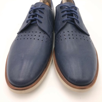 Clarks Tor Navy Leather Derby Shoes - Rugged Lug Sole Size 9 Clarks Tor England Navy Leather Derby Casual Oxford Mens US  main image 3