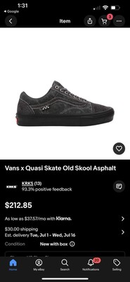 Vans x Quasi Skate Old Skool ''Asphalt'' shoes, a collab between Vans and Quasi