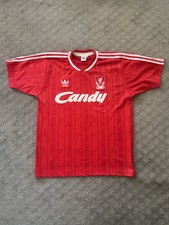 adidas Liverpool Red White Soccer Jersey Candy Sponsor Size L Football Shirt