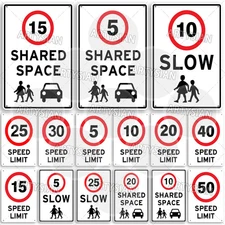 Speed Limit Tin Metal Sign Traffic Plaque Road Safety Shared 8x12