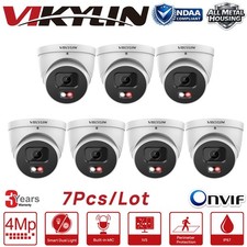 7 Pack Vikylin 4MP POE Camera Outdoor FullColor IR 30M Microphone Wired Ethernet