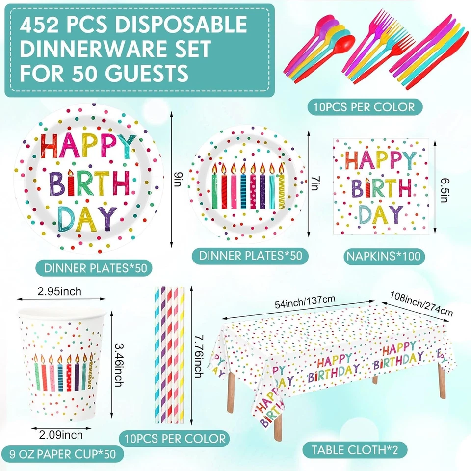 Birthday Party Decorations Set for 50 Guests - Image 4 of 4