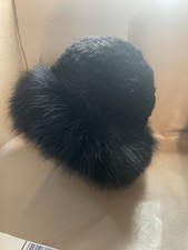 Women s Black Winter Hat Faux Furry T24