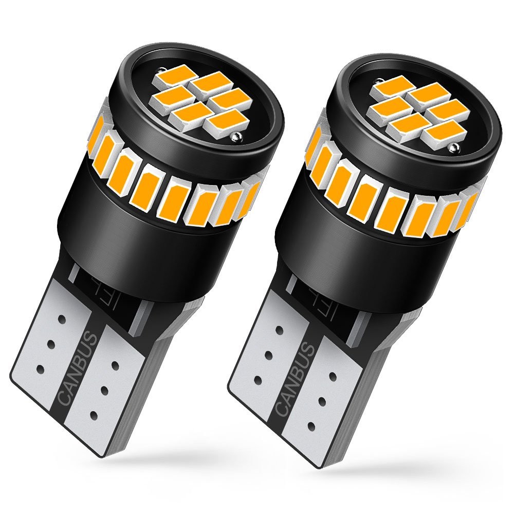 AUXITO T10 168 194 2825 Amber LED License Plate Side Marker Light Bulb Canbus