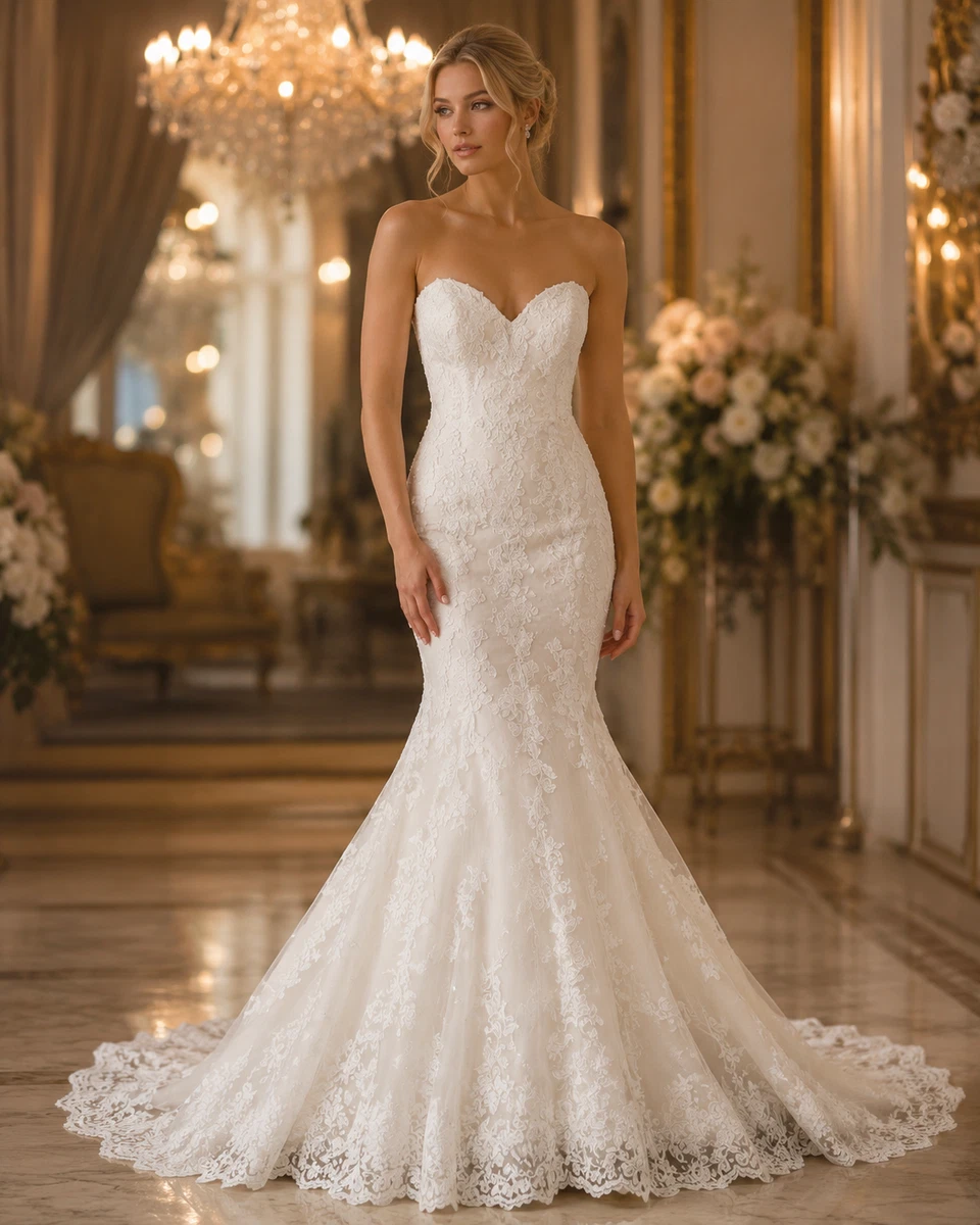 ivory and gold mermaid wedding dress & Trumpet Ball Gown Dresses for sale staud dress