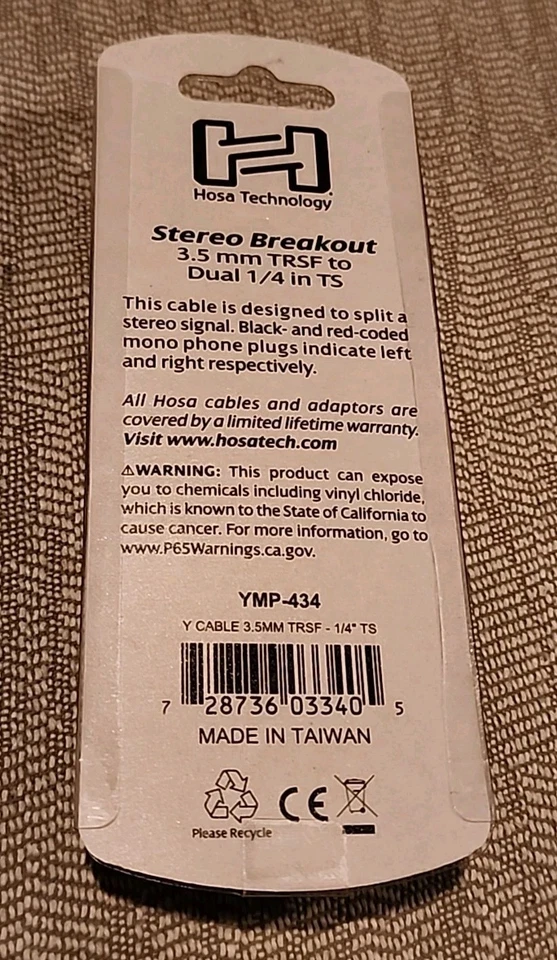 Cable de ruptura estéreo Hosa YMP-434 3,5 mm TRSF a doble 1/4" TS Foto 2 de 2