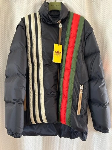 NWT Gucci x adidas Down Puffer Jacket – Navy (Style 713712 ZALUJ 4210) image 9