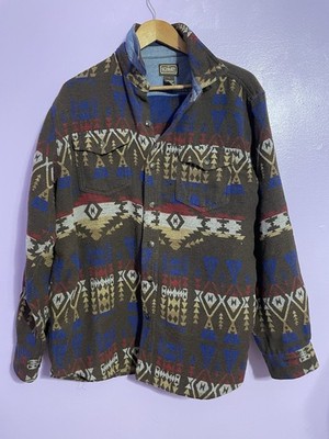 C.E. Schmidt Workwear Men s Shirt Aztec Southwestern Brown Large Polyester Blend