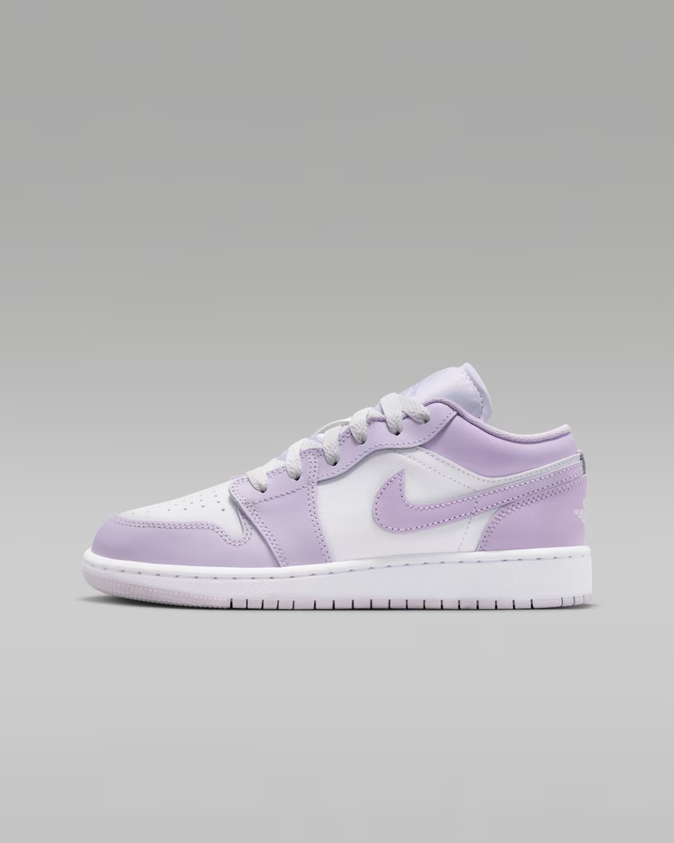 Air Jordan 1 Low Shoes Barely Grape Violet Mist Big Kids' (GS